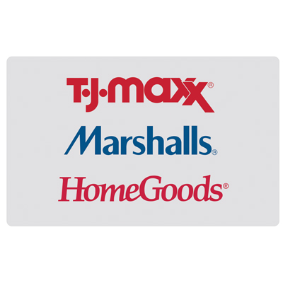 T.J. MAXX® $10 Gift Card - There is a shopping spree in your future!  TJX Gift Cards are redeemable at any T.J.Maxx, Marshalls, or HomeGoods location nationwide or online.